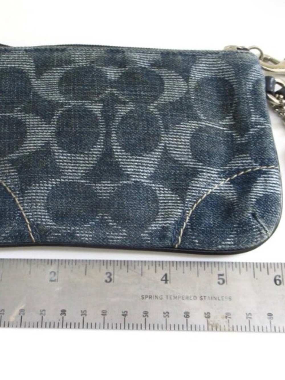 Coach Poppy Blue Signature
Denim/Leather Wristlet - Picture 16 of 16